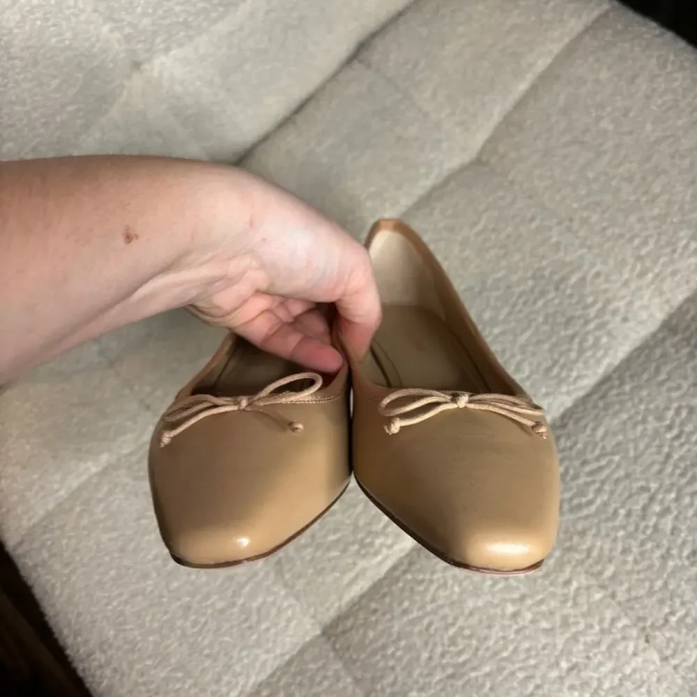 NEW Veronica Beard Catherine Leather Bow Ballet Flats